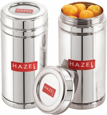 HAZEL Steel Grocery Container  - 900 ml(Pack of 2, Silver)