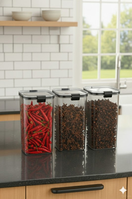 DYK Plastic Grocery Container  - 1200 ml(Pack of 6, White)