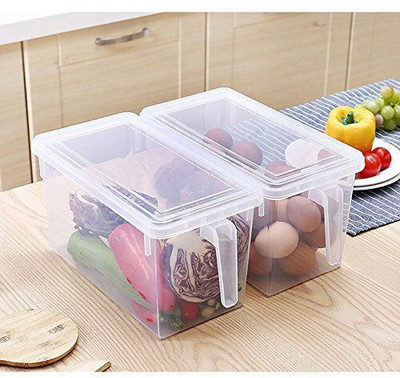 UNDERZZONE Plastic Fridge Container  - 2 L(Pack of 2, Clear)