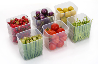 AK10ZONE Plastic Fridge Container  - 1200 ml(Pack of 6, Multicolor)