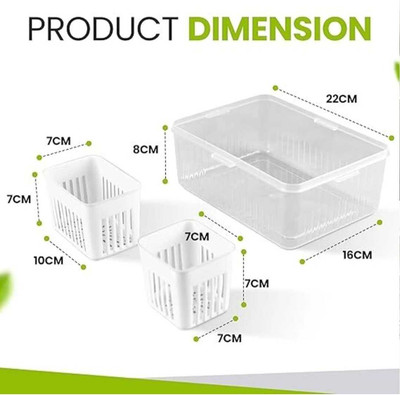 RUBAK CREATIONS Plastic Fridge Container  - 2200 ml(White)