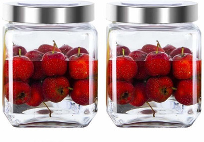 Tap2kaart Glass Grocery Container  - 500 ml(Pack of 2, Clear)