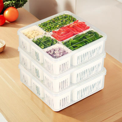 KUBER INDUSTRIES Plastic Fridge Container  - 6 L(Pack of 3, Clear)