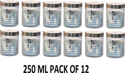Eos Plastic Grocery Container  - 250 ml(Pack of 12, Silver)