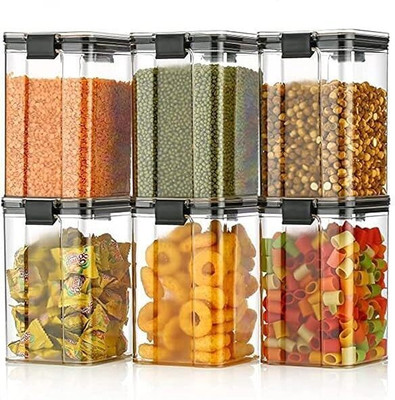 Crackle Plastic Utility Container  - 1100 ml(Pack of 6, Multicolor)