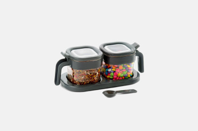 HASHFLOW Plastic Utility Container  - 150 ml(Pack of 2, Black)