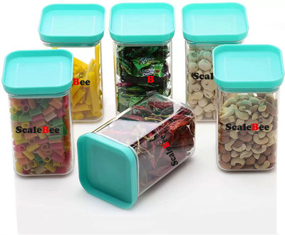 SCALEBEE Plastic Grocery Container  - 1100 ml(Pack of 6, Blue)