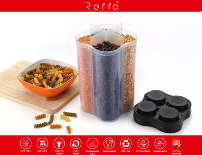 Reffo Plastic Grocery Container  - 2400 ml(Black)