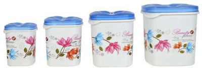 keskriva Plastic Utility Container  - 1000 ml(Pack of 4, Multicolor)