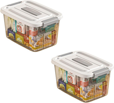 WHISKET Plastic Utility Container  - 7 kg(Pack of 2, Clear)
