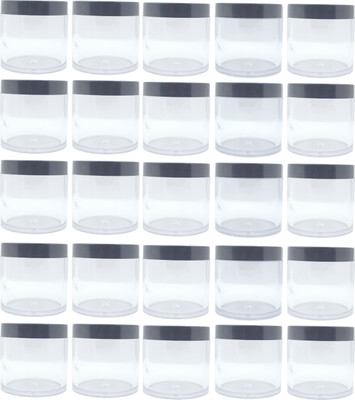 PrismaPac Plastic Utility Container  - 100 g(Pack of 25, Clear, Black)