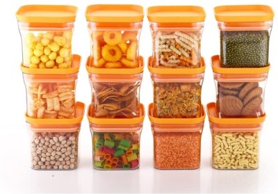Kworld Plastic Grocery Container  - 600 ml(Pack of 12, Orange)