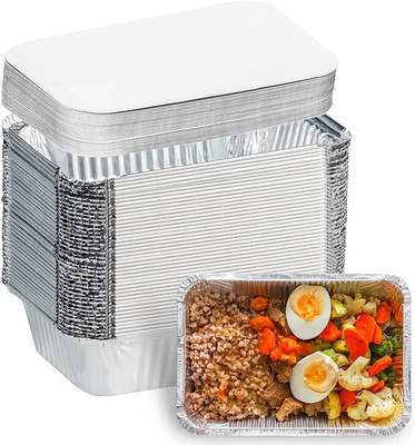 Ozone Premium Aluminium Utility Container  - 250 ml(Pack of 50, Silver)