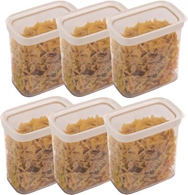 Stacpro Polypropylene, Plastic Grocery Container  - 1700 ml(Pack of 6, White)