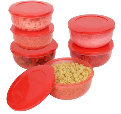 Cutting EDGE Plastic Utility Container  - 1300 ml(Pack of 6, Red)
