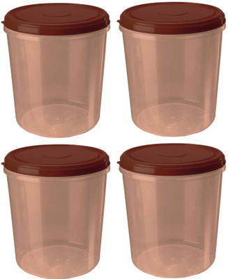 AK HUB Plastic Grocery Container  - 7500 ml(Pack of 4, Brown)