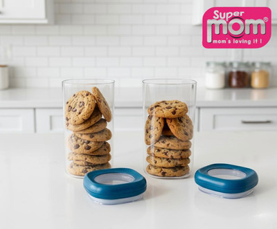 AARDEV ENTERPRISES Plastic, Silicone Grocery Container  - 1500 ml(Pack of 2, Blue)