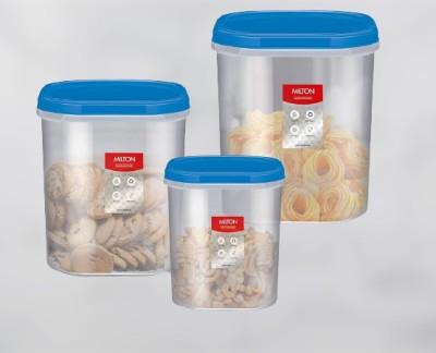 MILTON Plastic Cookie Jar  - 2000 ml, 3000 ml, 4000 ml(Pack of 3, Blue)