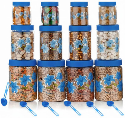 BELLMOND Plastic Grocery Container  - 250 ml, 500 ml, 750 ml, 1000 ml, 1500 ml, 2000 ml(Pack of 12, Blue)