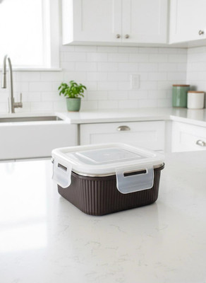 AARDEV ENTERPRISES Plastic, Stainless Steel Grocery Container  - 400 ml(Brown)