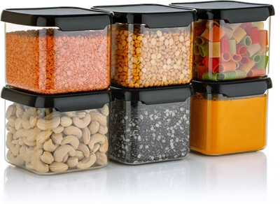 Ecodex Plastic Grocery Container  - 550 ml(Pack of 12, Black)