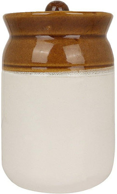 GOOD TO GREAT CREATION Ceramic Pickle Jar  - 1000 ml(Brown)