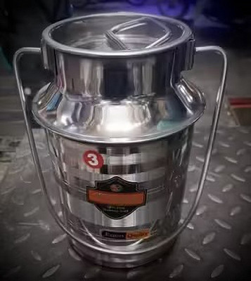Yadav Trade Steel Milk Container  - 3 L(Silver)