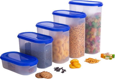 YOKOBHAMA Plastic Grocery Container  - 500 ml, 1000 ml, 1500 ml, 2000 ml, 2500 ml(Pack of 5, Multicolor)