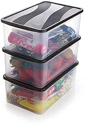 KDZONE Plastic Grocery Container  - 2000 ml(Pack of 3, Clear)