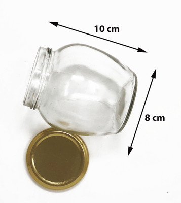 MUNOO Glass Grocery Container  - 400 ml(Pack of 12, Clear)
