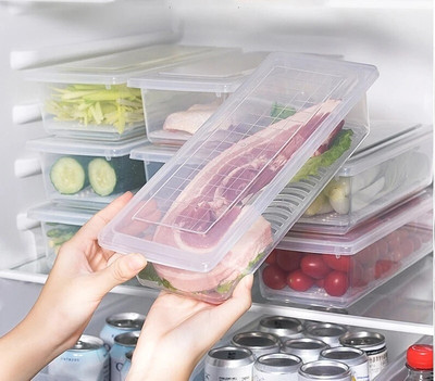 RABBITO Plastic Fridge Container  - 1500 ml(Pack of 6, White)