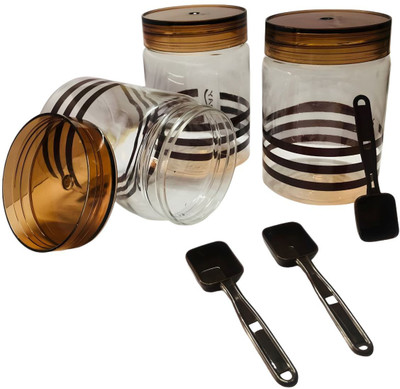 AK ACCESSORIES Plastic Grocery Container  - 500 ml(Pack of 3, Brown)