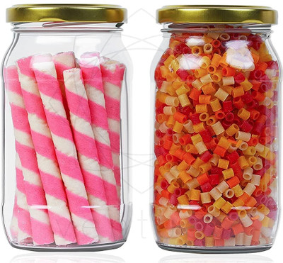 TINSUHG Glass Utility Container  - 1000 ml(Pack of 2, Clear)