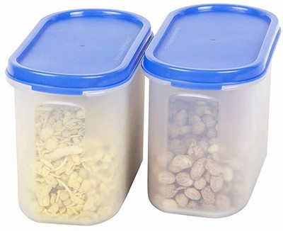 Cutting EDGE Plastic Grocery Container  - 1200 ml(Pack of 2, Blue, Clear)