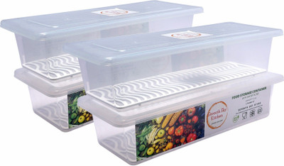 koktailkitchen Plastic Fridge Container  - 1500 ml, 1.5 ml(Pack of 4, White)