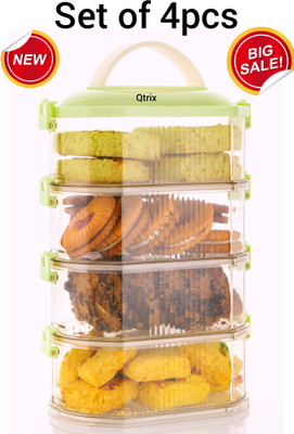 Womens 1st Choice Plastic Grocery Container  - 450 ml(Pack of 4, Light Green)