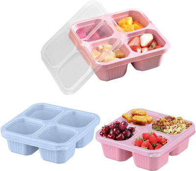 Masox Store Plastic Fridge Container  - 1200 ml(Pack of 3, Multicolor)