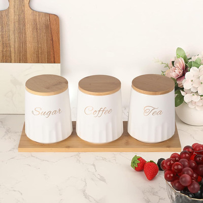 KUBER INDUSTRIES Ceramic Pickle Jar  - 650 ml(Pack of 3, White)