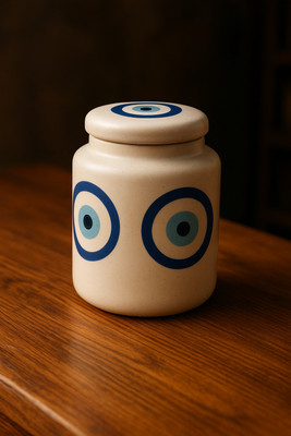 Utensil Master Ceramic Utility Container  - 200 ml(White, Blue)