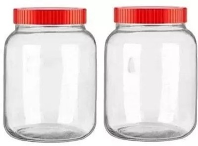 VERPHX Glass Grocery Container  - 1000 ml(Pack of 2, Clear)