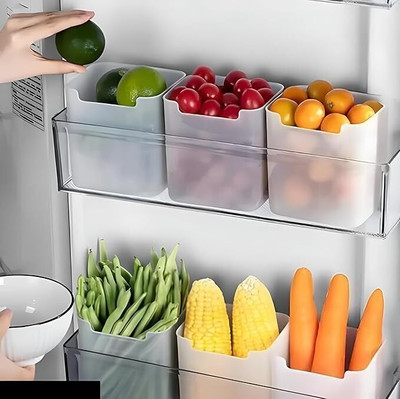 PURELYCART Plastic Fridge Container  - 1000 ml(Pack of 6, Clear)
