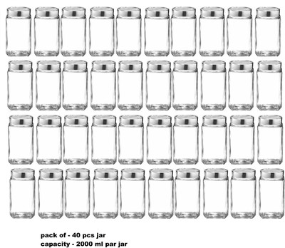 Antique Buyer Glass Grocery Container  - 1000 ml(Pack of 4, Clear)