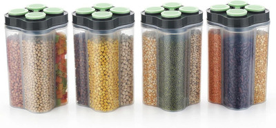 Ecodex Plastic Grocery Container  - 2400 ml(Pack of 4, Clear)