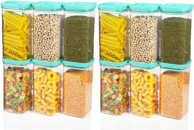 SKYHEART Plastic Grocery Container  - 1500 ml(Pack of 12, Blue)