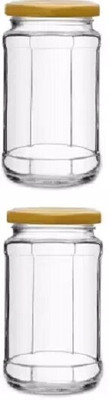 Coozico Glass Grocery Container  - 500 ml(Pack of 2, Clear)