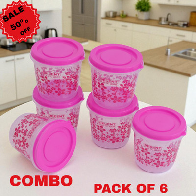 DECENT PLASTICS Plastic Utility Container  - 1000 ml(Pack of 6, Pink)
