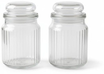 ksr Glass Grocery Container  - 500 ml(Pack of 2, Clear)