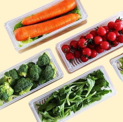 MAHACLUB Plastic Fridge Container  - 1500 ml(Pack of 6, Grey)