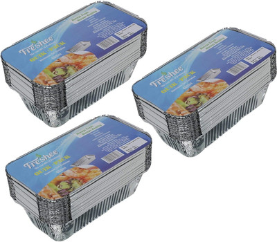 Freshee Aluminium Fridge Container  - 660 ml(Pack of 3, Silver)