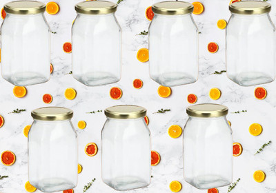 1st Time Glass Utility Container  - 400 ml(Pack of 7, Clear)